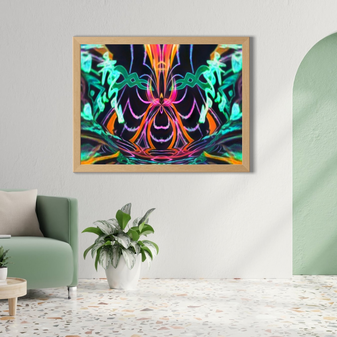 Plasma Ocean artwork displayed in a contemporary interior